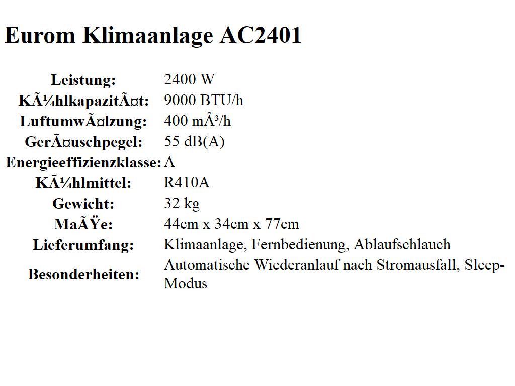 Eurom Ac2401 bild